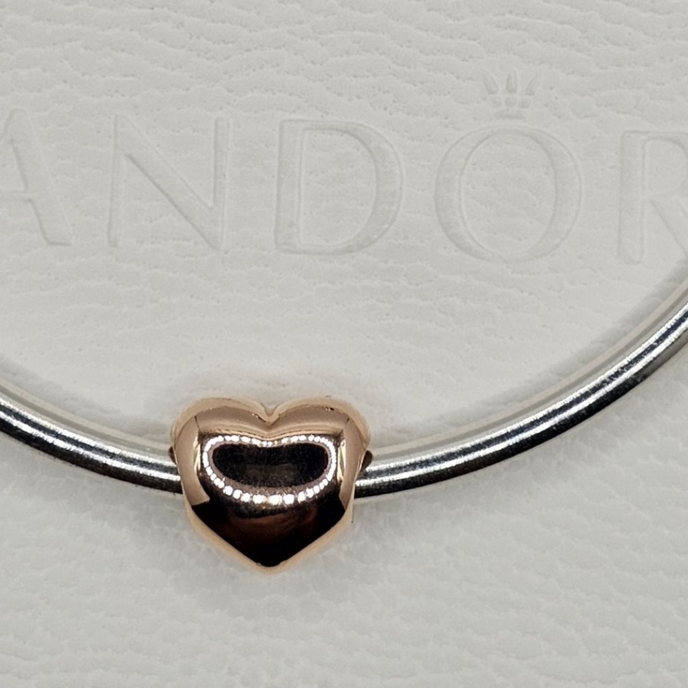 ❤️Authentic Pandora ⭐️RETIRED⭐️ ROSE HEART CHARM - Picture 3 of 6